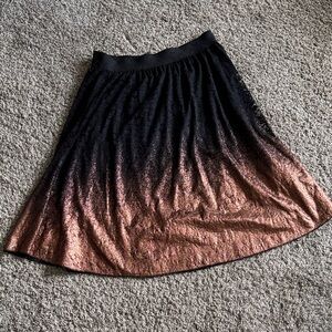 LuLaRoe | Madison Black and Bronze Midi Skirt
